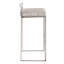 Tabouret de bar contemporain empilable avec coussin en tissu Cowboy gris clair et structure en acier inoxydable - ensemble de 2