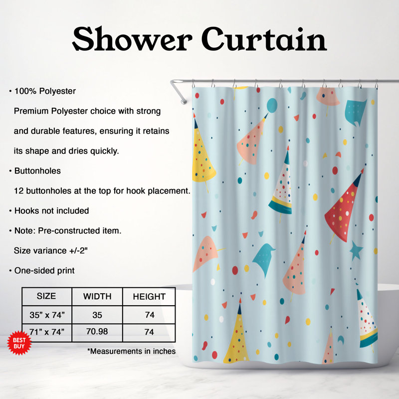Festive Event - Premium Shower Curtain, 74"H x 71"W
