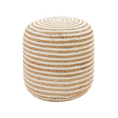 Spaska 40cm Wide Round Striped Pouf Ottoman