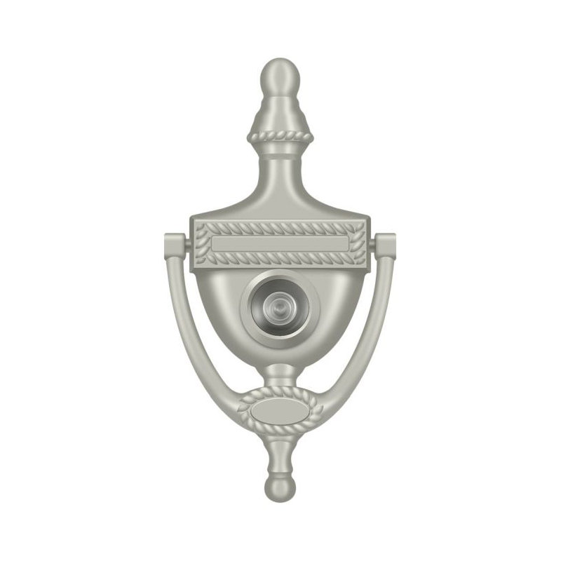 Victorian Brass Door Knocker, Brushed Nickel