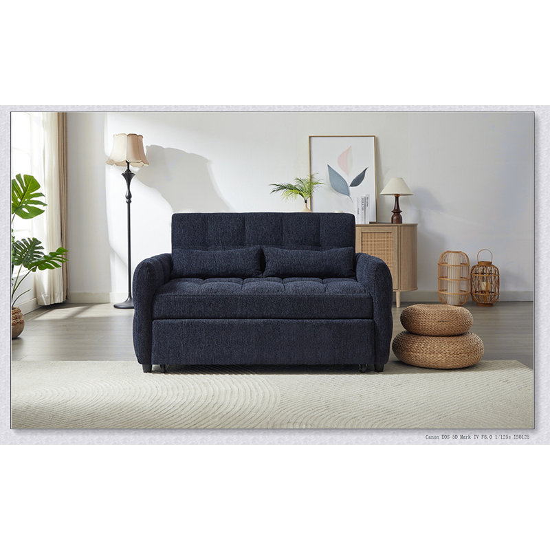 Canapé-lit 52,8 po avec dossier ajustable pour plus de confort et de polyvalence, Bleu