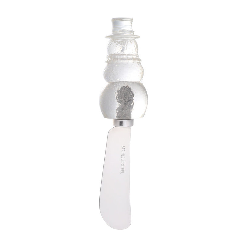Frosty Snowman Transparent Polyresin Cheese Spreader, S4