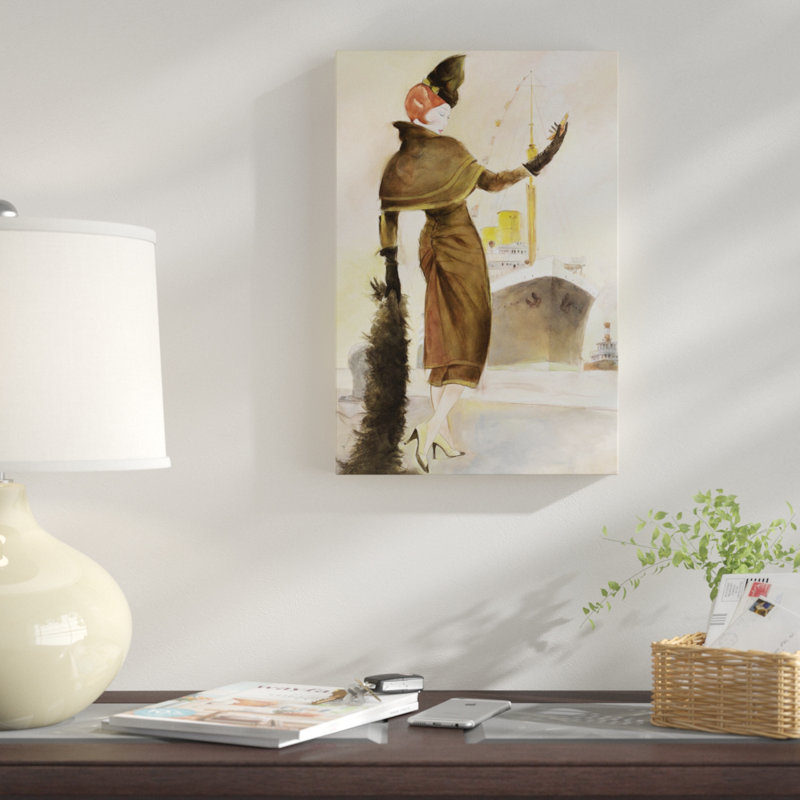 « rétro lady iii », impression sur toile, H 40 po x l 26 po x P 1,5 po, Pas de tapis, Toile tendue
