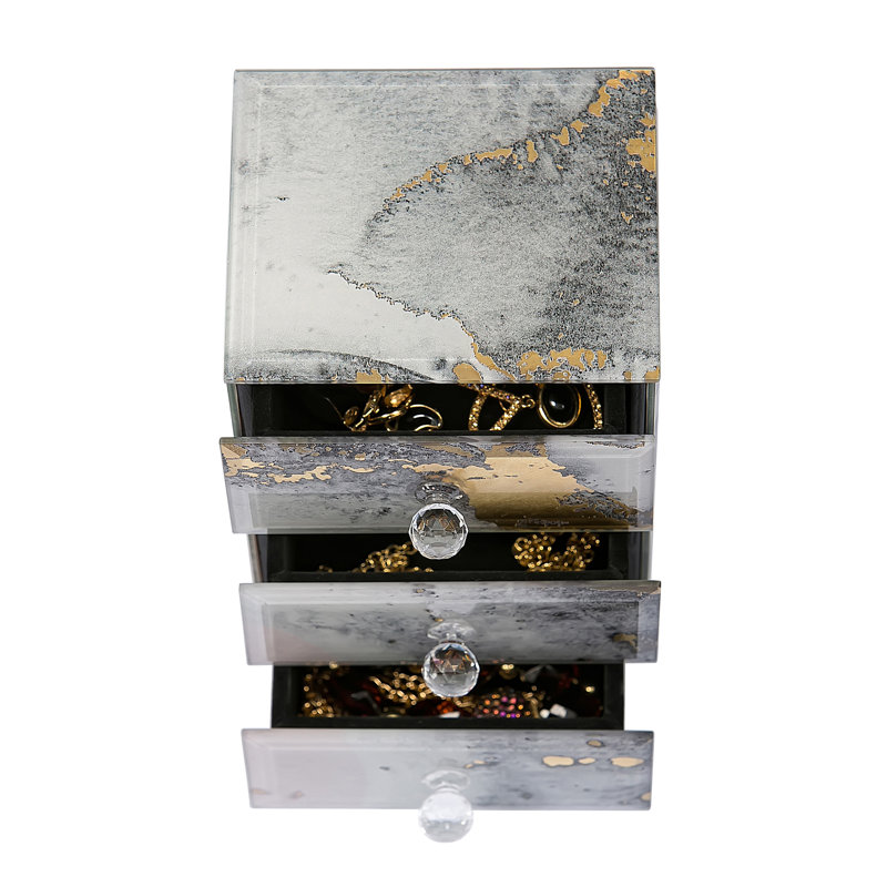 Maura Glass Jewelry Box + Drawers