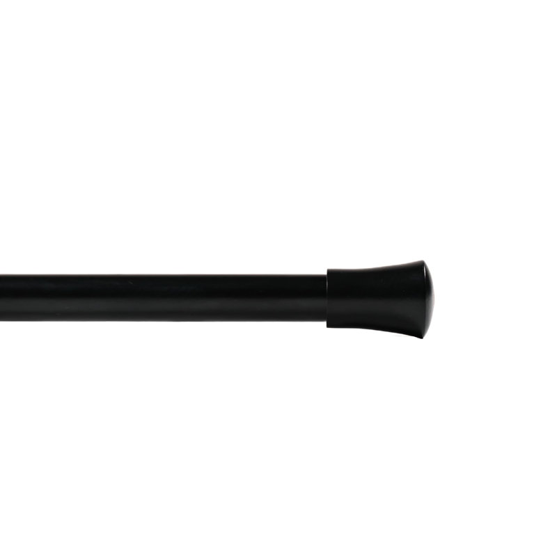 Tringle à rideaux pour fenêtre Deco de 44 à 120 po, tringle à draperie extensible en métal robuste de 3/4 po, tringle à rideaux réglable avec embouts décoratifs en cône inversé pour le salon, noir mat