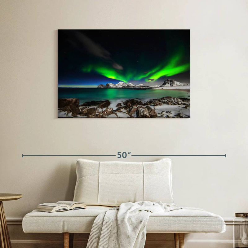 Alvord Lofoten, aurores boréales, H 26 po x l 39 po