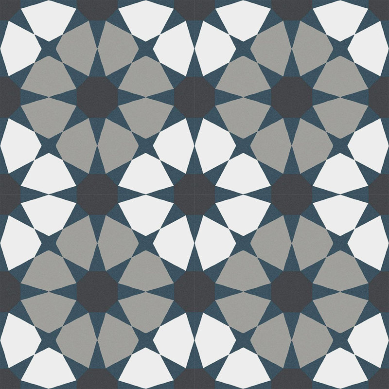 Monbleu Quellion 8-in. Patterned Look Matte Porcelain Floor & Wall Tile