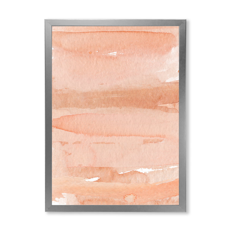 Impression abstraite rose et orange - reproduction sur toile, H 20 po x l 12 po x P 1 po, Cadre photo argenté