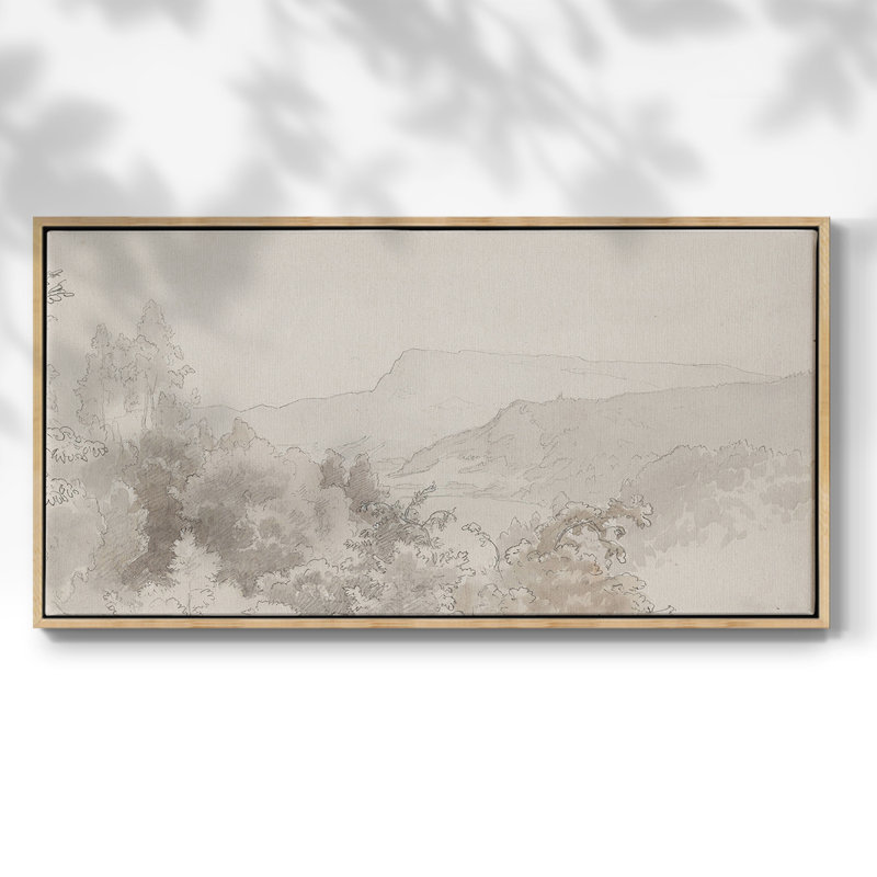 Abstrait, série - CM XXII - Toile tendue avec châssis encadré - Prêt à être accroché, H 25 po x l 49 po, Naturel