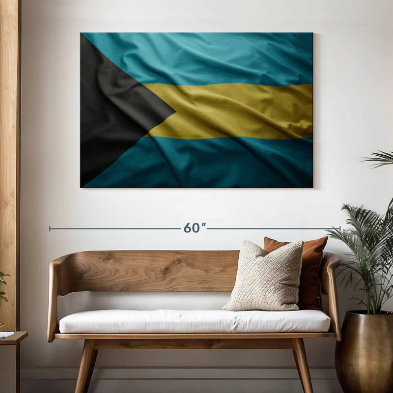 Borges Waving Bahamas Flag, 32" H x 48" W