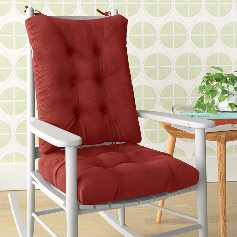 Ensemble de coussins de chaise berçante antidérapant, Rouge