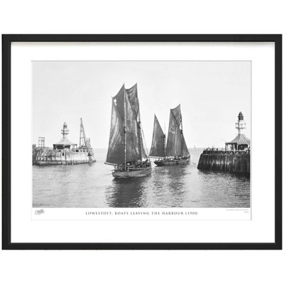 Lowestoft, Boats Leaving The Harbour C1900 by Francis Frith - Single Picture Frame Print
