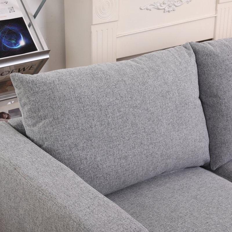 Petit canapé modulaire en L avec repose-pieds convertible et grand rangement, gris clair