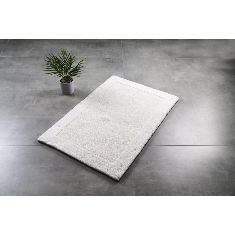 Amelie Square Bath Rug, 70cm W x 120cm L, White
