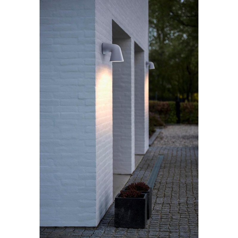 Design For The People - Nordlux 15.6cm H Outdoor Armed Sconce, White, White