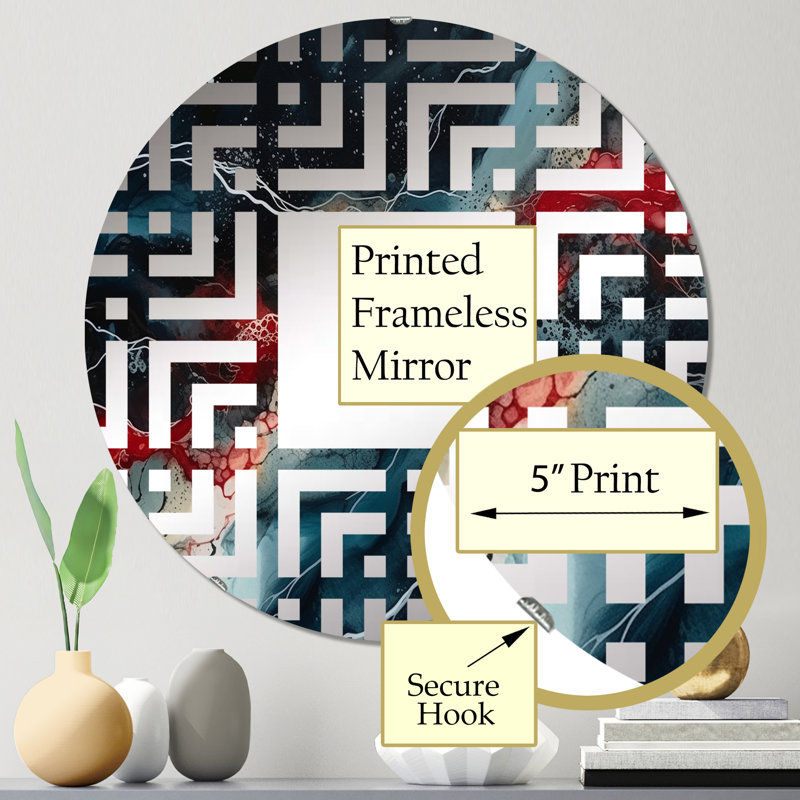 Redditch - Miroir mural carré, 23,6 po x 23,6 po
