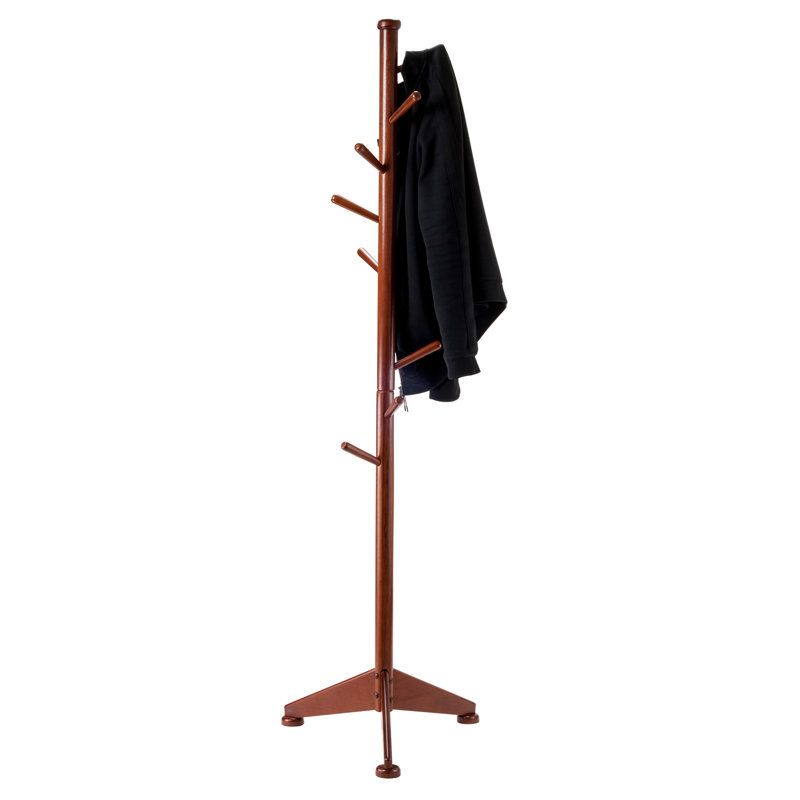 Portemanteau autoportant Lily en bois de noyer massif, H 70,03 po x l 21,46 po x P 18,9 po