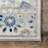 Swam Vintage Floral Power Loom Performance Blue Rug-590785310
