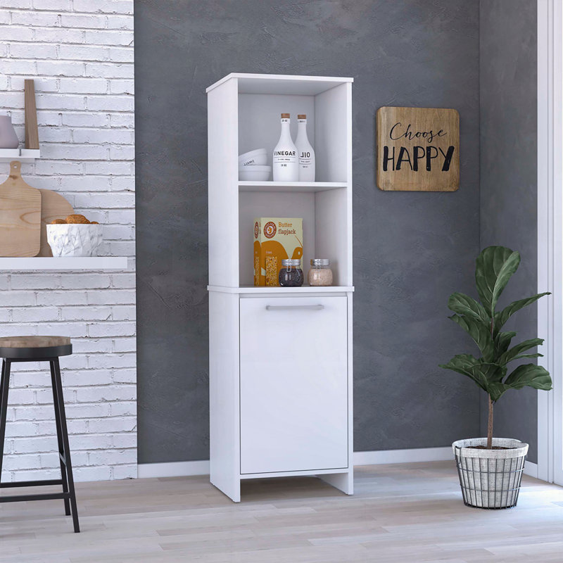 Eiffel Kitchen Pantry with Open Shelves and Soft-Close Cabinet