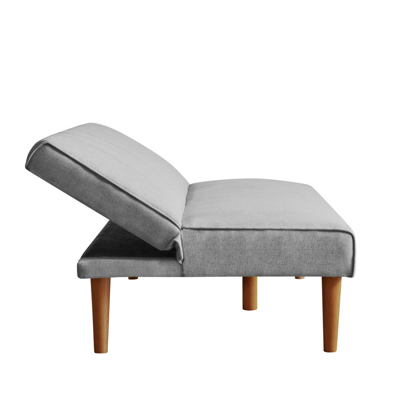Bergen 66" Upholstered Convertible Futon Sofa,  Gray Woven