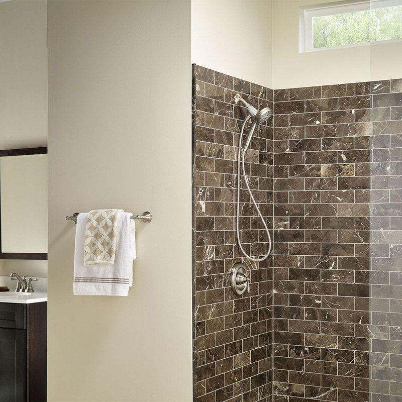 Brushed Nickel 3.5-Inch Six-Function Handheld Showerhead