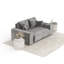 Two-seater square arms loveseat sofa-205228400