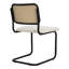 Ensemble de 2 chaises de salle à manger de style Mid-Century modernes en velours avec dossier naturel, beige