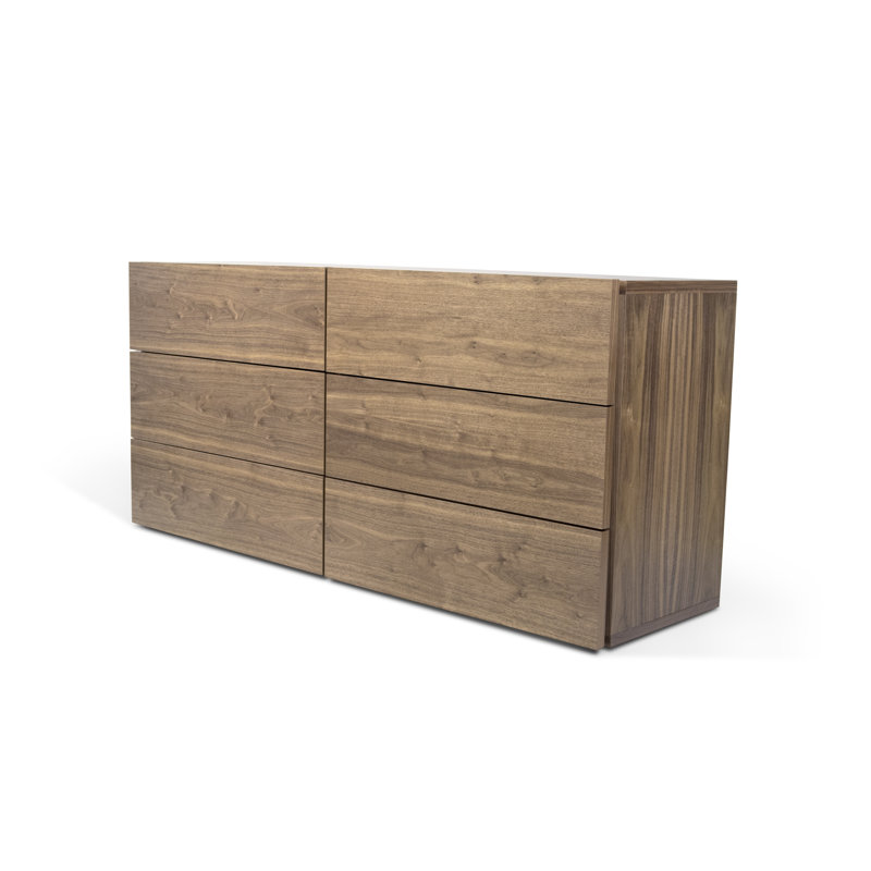 180 Cm Wide 6 Drawer Solid Wood Sideboard, Walnut