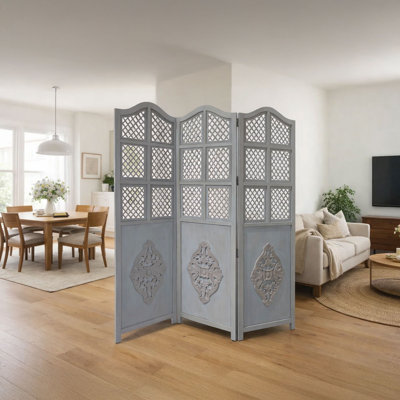 Athmane 60'' W x 71'' H 3 - Panel Folding Room Divider