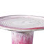 Bain d'oiseaux de patio en céramique ombrée rose, finition lisse et lustrée, givré et chauffant, 18,02 po de hauteur en céramique pour pelouse avec motif, stable, 17,32 de large