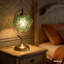 Lampe de table 16,5 po (H) en métal avec abat-jour en verre trèfle, style Tiffany-963483989