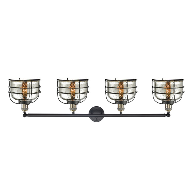 4 - Light Dimmable Vanity Light, Silver Plated Mercury
