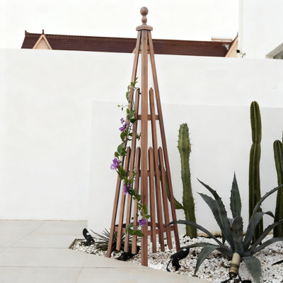 14“W Caydenn Wood Obelisk Trellis【upgraded thick version】
