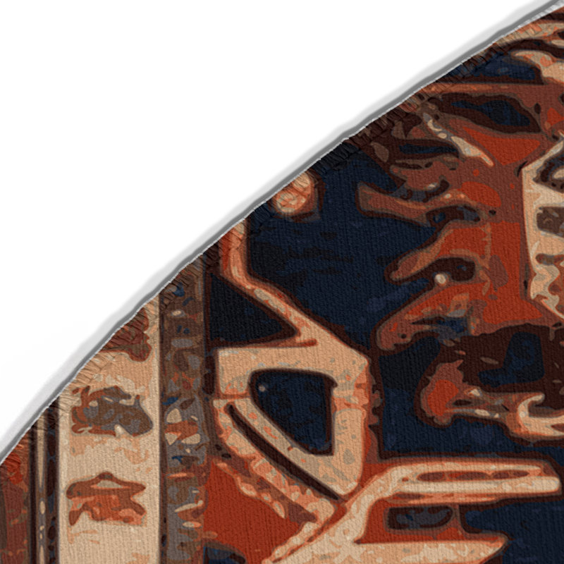 Tapis turc intérieur et extérieur brun, Rond 5 pi