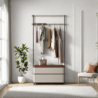 Garde-robe de luxe avec cadre en acier inoxydable