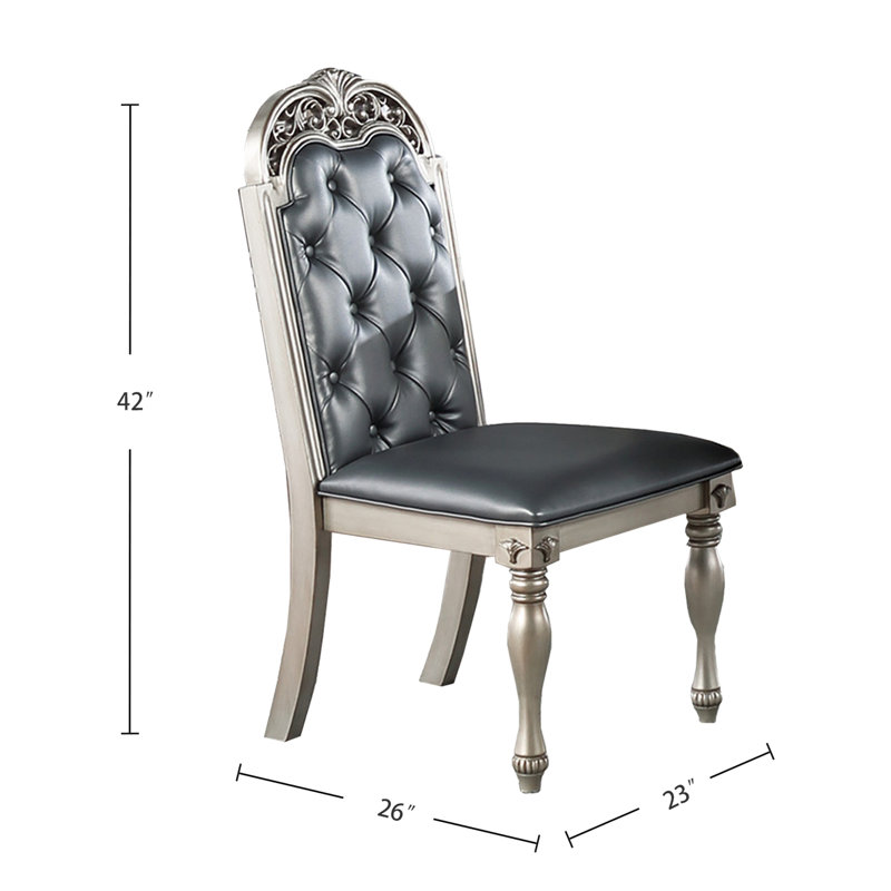 Ensemble de 2 chaises de salle à manger rembourrées en polyuréthane, argent