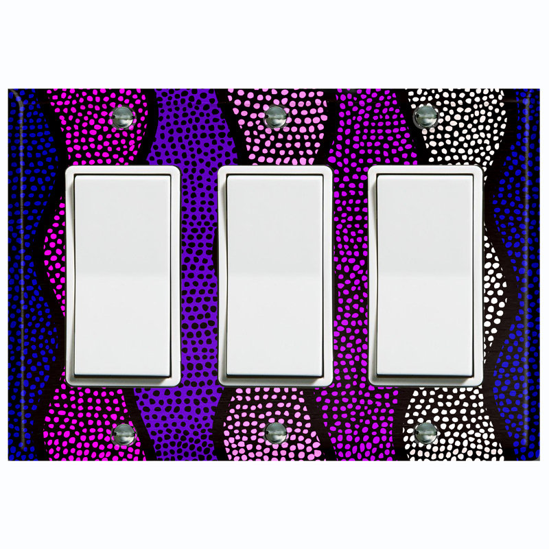 Patterned 3 - Gang Toggle Light Switch Standard Wall Plate