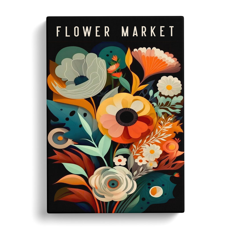 Modern Flower Market Exhibition No.7 - Wrapped Canvas, 50cm H x 35cm W x 3cm D