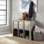 Étagère de rangement à six compartiments grande capacité, gris rétro texturé-637336789-637336790