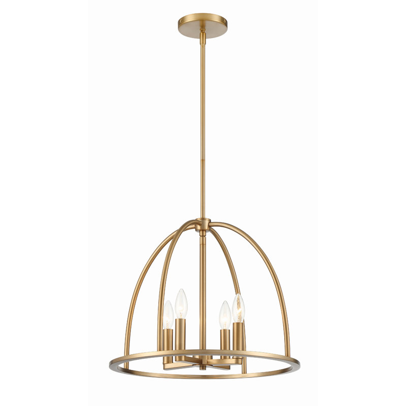 Lustre géométrique à 4 lumières Roumel, Doré