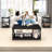 Living Room Coffee Table Set of 3, Industrial X-Design Coffee Table and 2 End Side Tables, 3 Piece Living Room Table Set with Large Storage for Apartment Home-1607771452