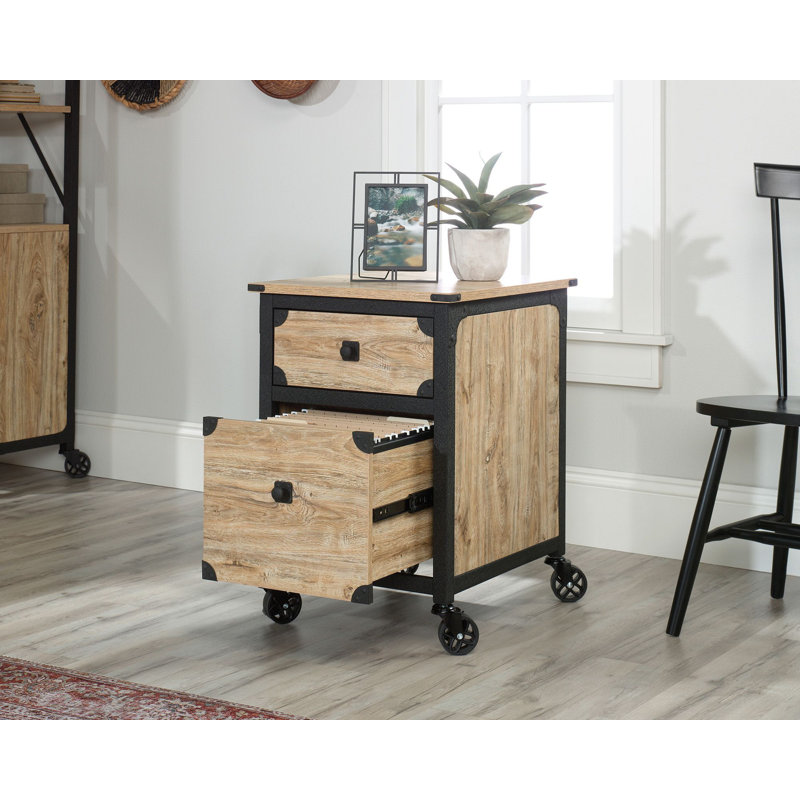Steel River Milled Mesquite 2-Drawer Mobile File Cabinet with Metal Accents