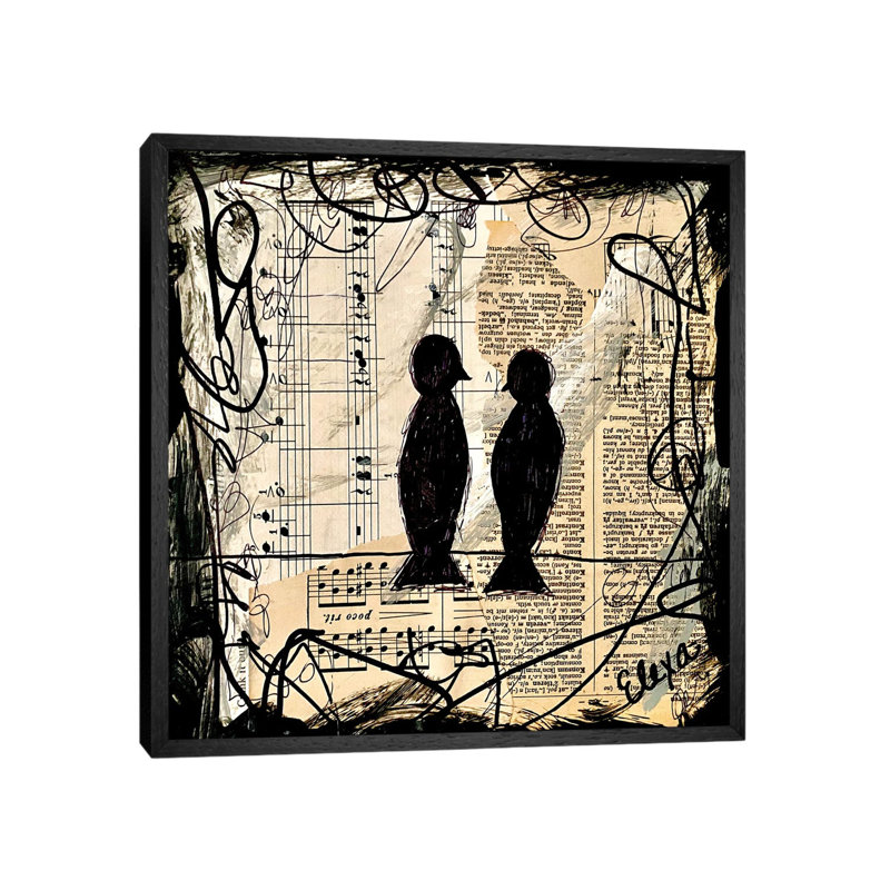 Two Songbirds by Elexa Bancroft - Print on Canvas, 66.04 cm H x 66.04 cm W, Black Framed