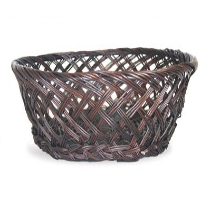 Panier en saule à tissage ouvert, Brun, H 4 po x l 14 po x P 14 po