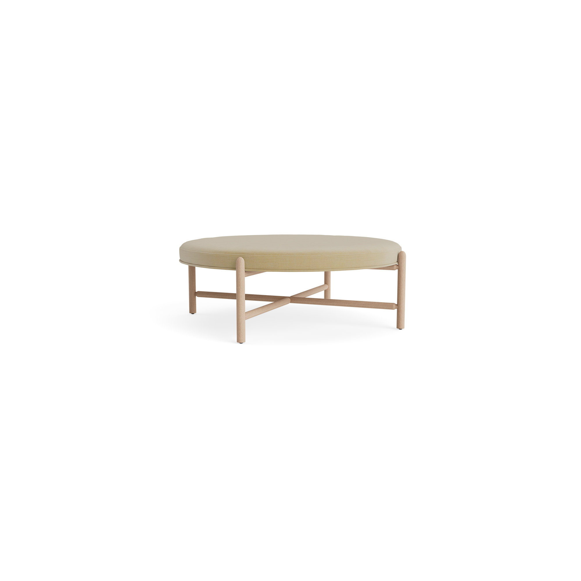 Vane 48" Round Ottoman, Oak, Khaki