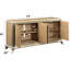 Armoire console en résine avec motif chêne et finition taupe, hauteur du colis: 39 po Naturel