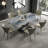 Simple Blue Microlite Rectangular Dining Table Set-103979448