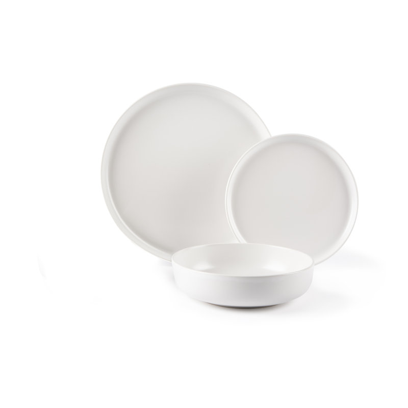 Nordic 12 Piece Ceramic Dinnerware Set - Service for 4, White