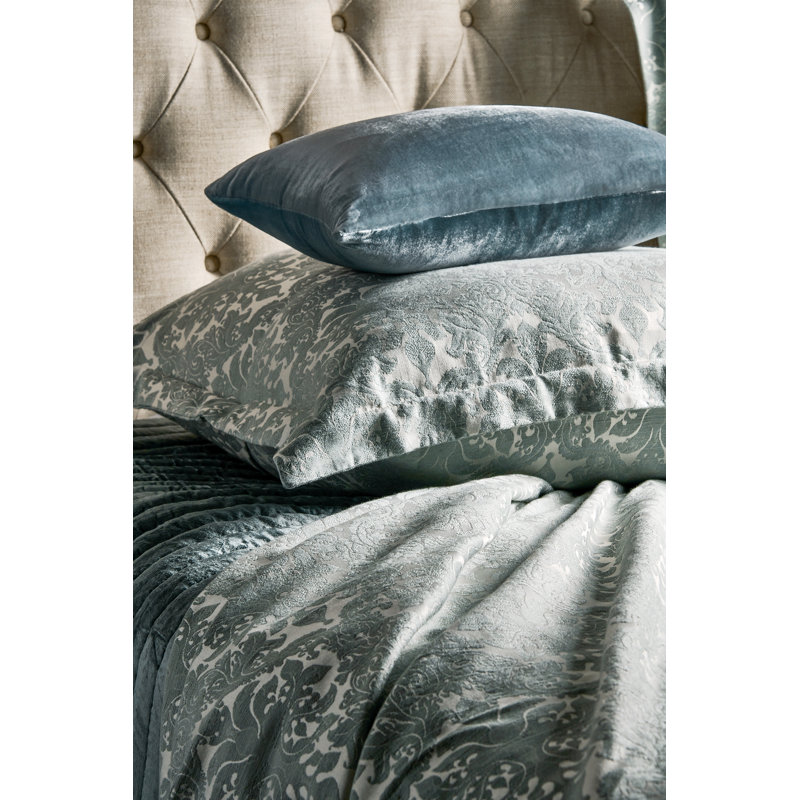 Baroque Bedding, Platinum Damask, King Coverlet