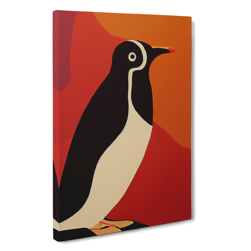 Penguin Abstract No.2 - Wall Art, Wrapped Canvas, 76cm H x 50cm W, No Matte